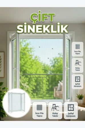 Çift Kanatlı Şeffaf Pencere ve Balkon Sinekliği