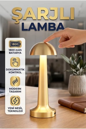 USB Şarjlı LED Masa Lambası – 1800 mAh Batarya, Dokunmatik Kontrol ve 3 Işık Modu