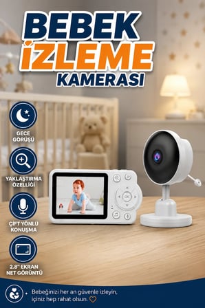 WiFi’siz Gece Görüşlü Yakınlaştırmalı Bebek İzleme Kamerası Çift Yönlü Sesli