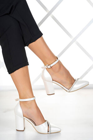 Samira Sedef Vegan Taşlı Şeffaf Tasarımlı Ayakkabı