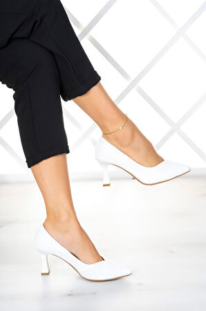 Farah Beyaz Vegan Topuklu Ayakkabı