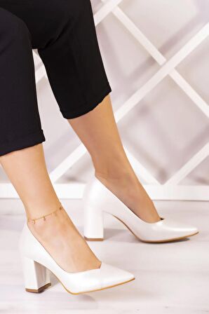 Belinda Sedef Vegan Jatqılı Kalın Topuklu Ayakkabı