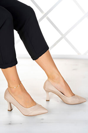 Amelia Ten Saten Abiye Topuklu Ayakkabı