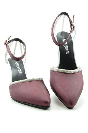 Martina Bordo Saten Taşlı Abiye Ayakkabı