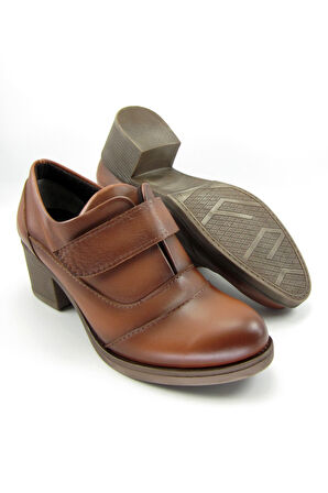 Shantel Taba Hakiki Deri Günlük Topuklu Ayakkabı