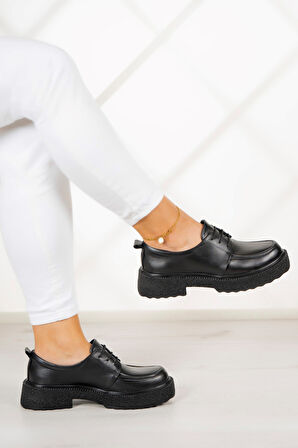 Ashley Siyah Hakiki Deri Loafer Ayakkabı