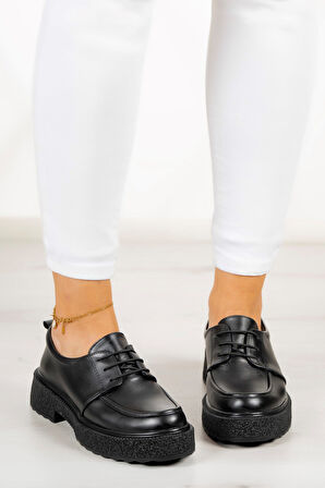 Ashley Siyah Hakiki Deri Loafer Ayakkabı