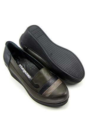 Anya Haki Hakiki Deri Dolgu Topuklu Günlük Ayakkabı