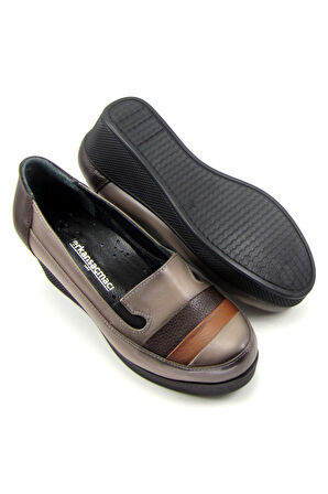 Anya Vizon Hakiki Deri Dolgu Topuklu Günlük Ayakkabı