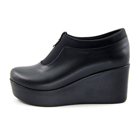 Sofia Exclusive Siyah Streç Tokalı Dolgu Topuklu Günlük Ayakkabı