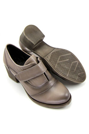 Shantel Vizon Hakiki Deri Günlük Topuklu Ayakkabı