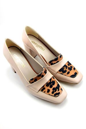 Della Ten Leopar Kalın Topuklu Ayakkabı