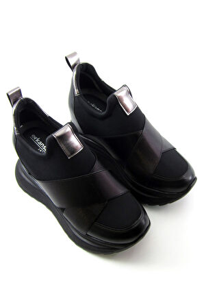 Lopez Siyah Streç Gizli Dolgu Günlük Ayakkabı