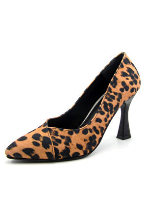Jatqılı Exclusive Leopar Kadeh Topuklu Ayakkabı