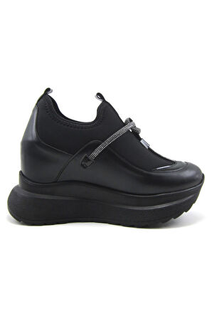 Josefina Siyah Streç Gizli Dolgu Günlük Ayakkabı