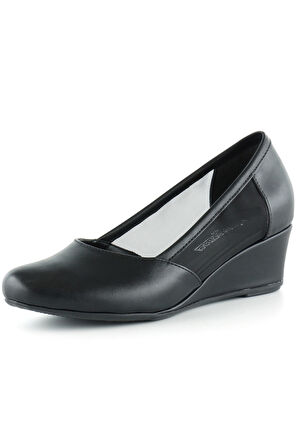 Evelyn Siyah Fileli Dolgu Topuklu Ayakkabı