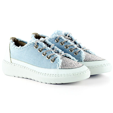 Vanessa Mavi Denim Taşlı Sneaker