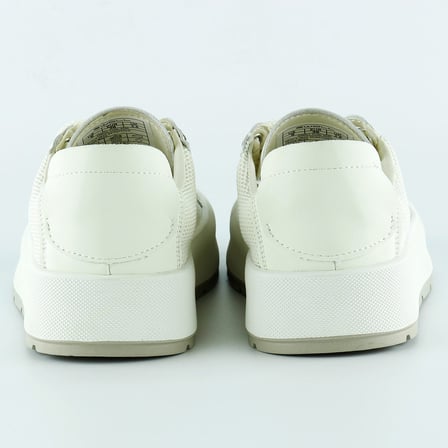 Bej Yüksek Taban Spor Fileli Harf Detaylı İncili Bağcıklı Platform Sneaker