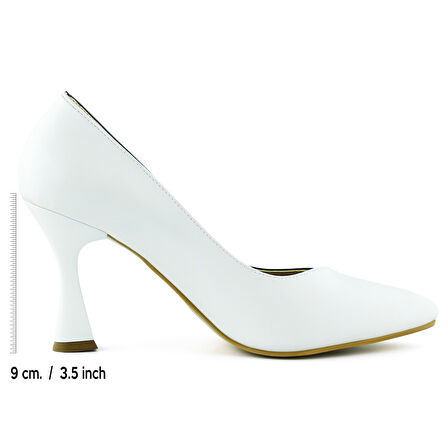 Erkan Saçmacı Jatqılı Plus Lacivert Beyaz İnce Kadeh Topuklu Klasik Ayakkabı