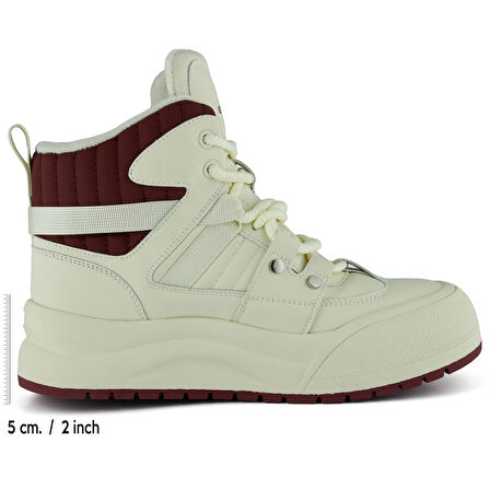 Erkan saçmacı  Bej Bordo Vegan Bağcıklı Kürk Astarlı Yuvarlak Burun Günlük Bot