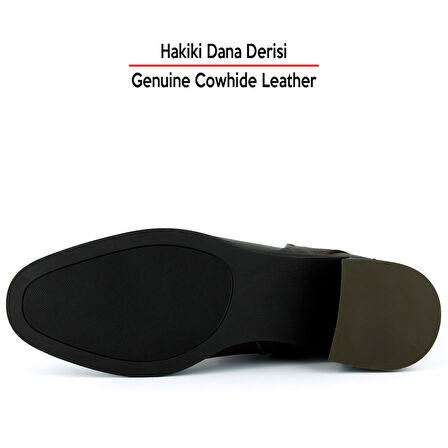 Erkan saçmacı Kahverengi Hakiki Dana Derisi Tokalı Fermuarlı Yuvarlak Burun Kalın Topuklu Günlük Bot