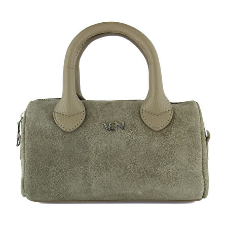 Erkan Saçmacı Kum Hakiki Dana Süet Fermuarlı Askılı İç Cepli Küçük Boy Günlük Omuz Çantası