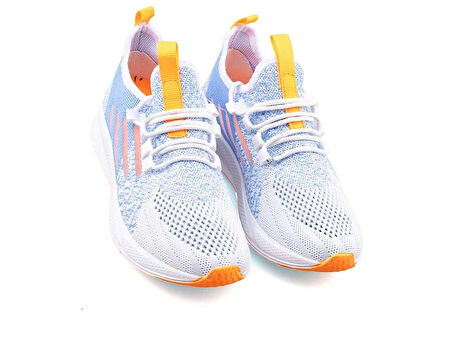 WAVES LUPOON 128 AQUA Triko Ünisex Sneaker Ayakkabı BEYAZ_ORANJ