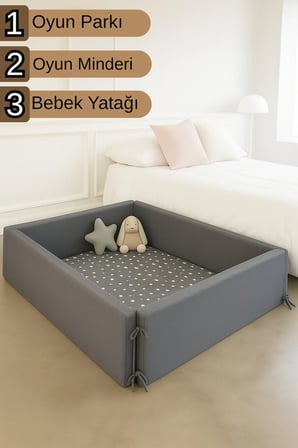 SABY 120x120 Katlanabilir Bebek Oyun Havuzu – 4in1 Emekleme, Oyun ve Güvenli Aktivite Alanı