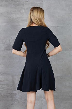 Kadın Volanlı Kısa Kollu Yazlık Mini Giy Çık Elbise 3752308