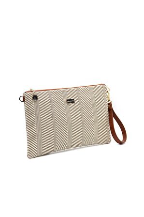 Kadın El Çantası 1034-37544 SİLVER POLO CLUTCH M132 BEJ-MAT TABA