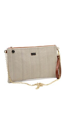 Kadın El Çantası 1034-37544 SİLVER POLO CLUTCH M132 BEJ-MAT TABA