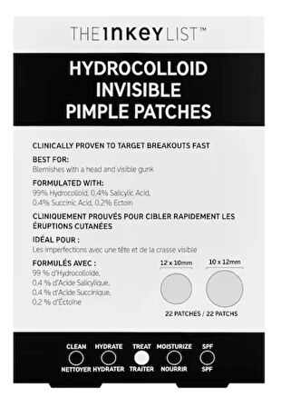 THE INKEY LIST Hydrocolloid Invisible Pimple Patches - Sivilce Karşıtı Bantlar 22 Bant 