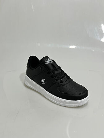 2542 Wickers Siyah-Beyaz Poli Taban Hafif Bayan Spor Ayakkabısı