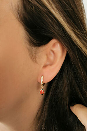 Uğur Böcekli Altın Küpe