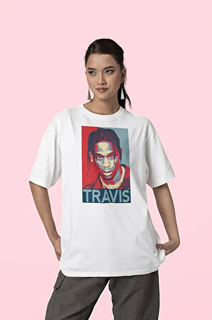 Rapper Travis Scott Baskılı Unisex Oversize Rap Tişört