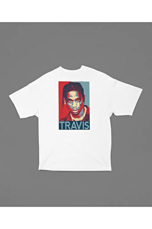 Rapper Travis Scott Baskılı Unisex Oversize Rap Tişört