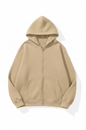 Unisex Yumuşak Dokulu Oversize 3 İplik Fermuarlı Sweatshirt