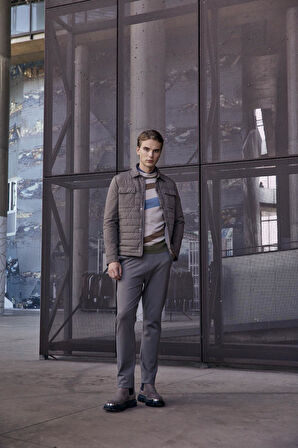 Erkek Bisiklet Yaka Triko Bej 3759