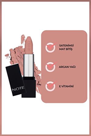 Note Mattever Lipstick Yarı Mat Saten Bitişli Ruj 07 Whisper Talks - Nude