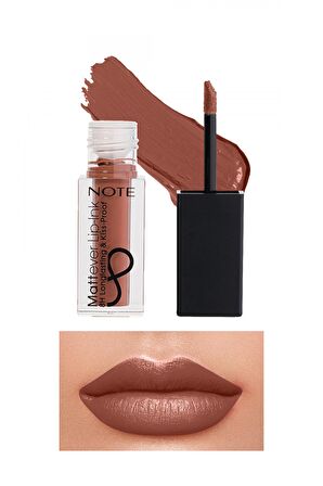 Note Mattever Lip-Ink Mat ve Kalıcı Likit Ruj 02 Sunset Sand - Koyu Nude