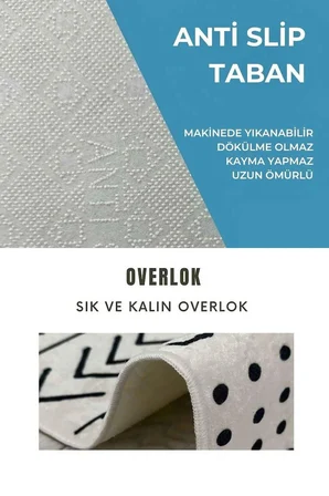 Kaymaz Taban Yıkanabilir Halı – Mutfak, Salon, Yatak Odası için Modern Dijital Baskı Halı (SLNHALI31