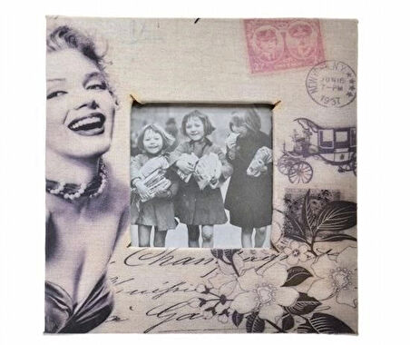 İpek Yıldızı® Decotown Marilyn Monroe Tasarım Ahşap Resim Fotoğraf Çerçevesi