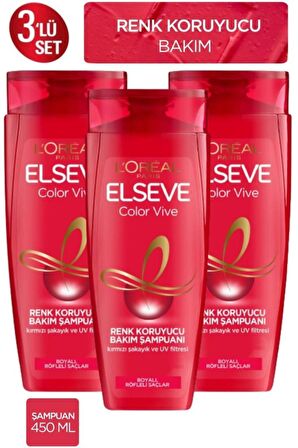L’Oreal Paris Elseve Color Vive Renk Koruyucu 2’si 1 Arada Bakım Şampuanı 3 x 450 ML