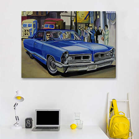 Fırça Darbeleri ile Soyut Yağlıboya Görünüm Dekoratif Kanvas Duvar Tablosu-3761