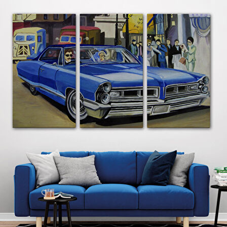 Fırça Darbeleri ile Soyut Yağlıboya Görünüm Dekoratif Kanvas Duvar Tablosu-3761