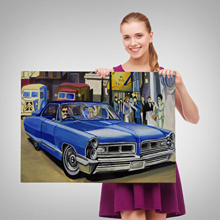 Fırça Darbeleri ile Soyut Yağlıboya Görünüm Dekoratif Kanvas Duvar Tablosu-3761