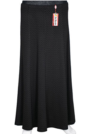 Hesna Kadın Efsun Kışlık Geo Baskılı 8 Parça Lastikli Siyah Etek