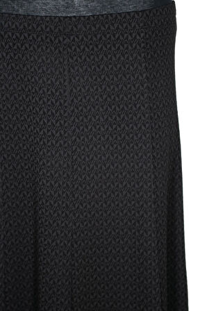 Hesna Kadın Efsun Kışlık Geo Baskılı 8 Parça Lastikli Siyah Etek