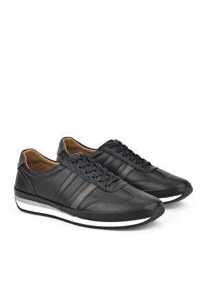 Ziya, Erkek Hakiki Deri Sneaker 1311002 060 Siyah