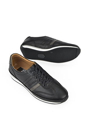Ziya, Erkek Hakiki Deri Sneaker 1311002 060 Siyah